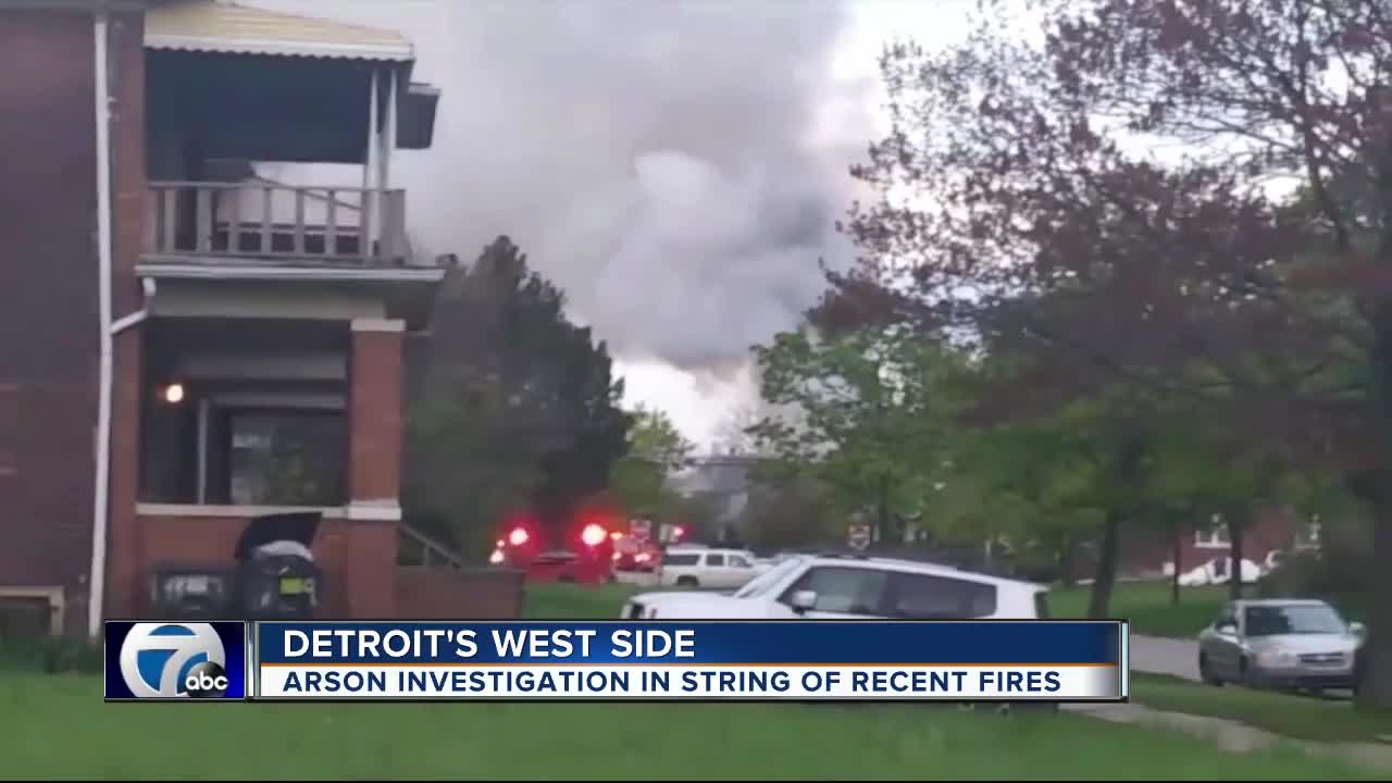 Police believe arsonist set several fires to homes on Detroit's west side