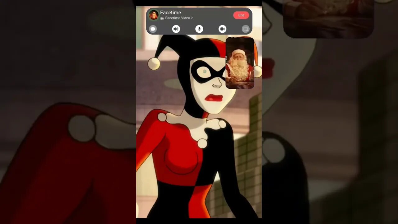 Harley Quinn FaceTimes with Santa