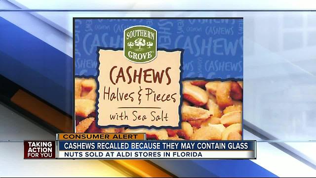 Cashews sold at ALDI recalled due to glass