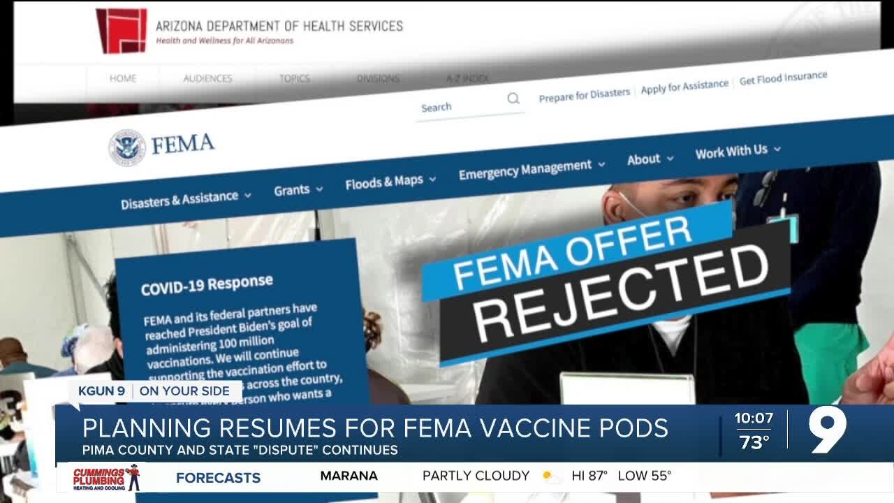 Planning resumes for FEMA vaccine PODS