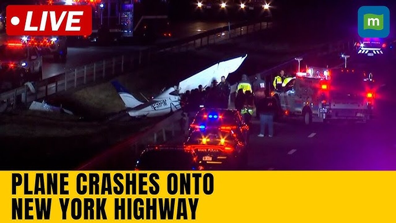 Small plane crashes onto New York highway, killing 1 person and injuring another