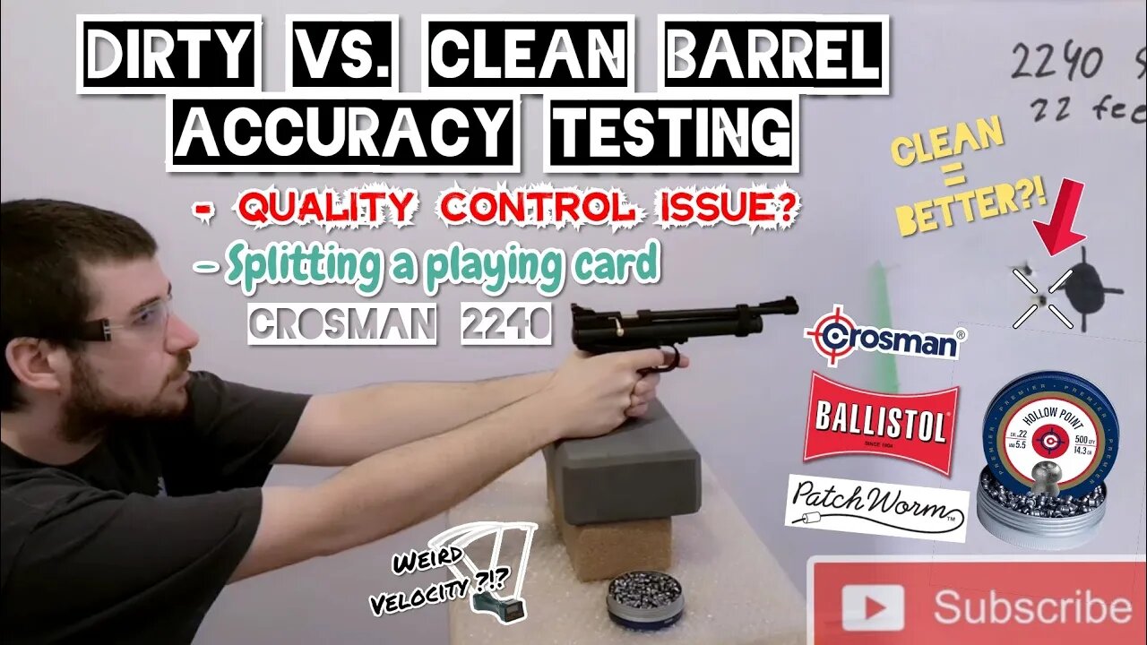 Crosman 2240 Clean Vs. Dirty barrel accuracy test // Quality control issues? + Card splitting (22ft)