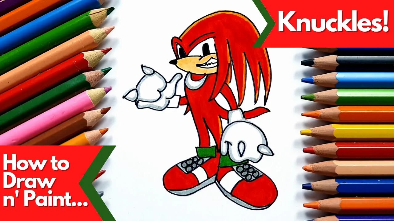 How to draw and paint Knuckles from Sonic