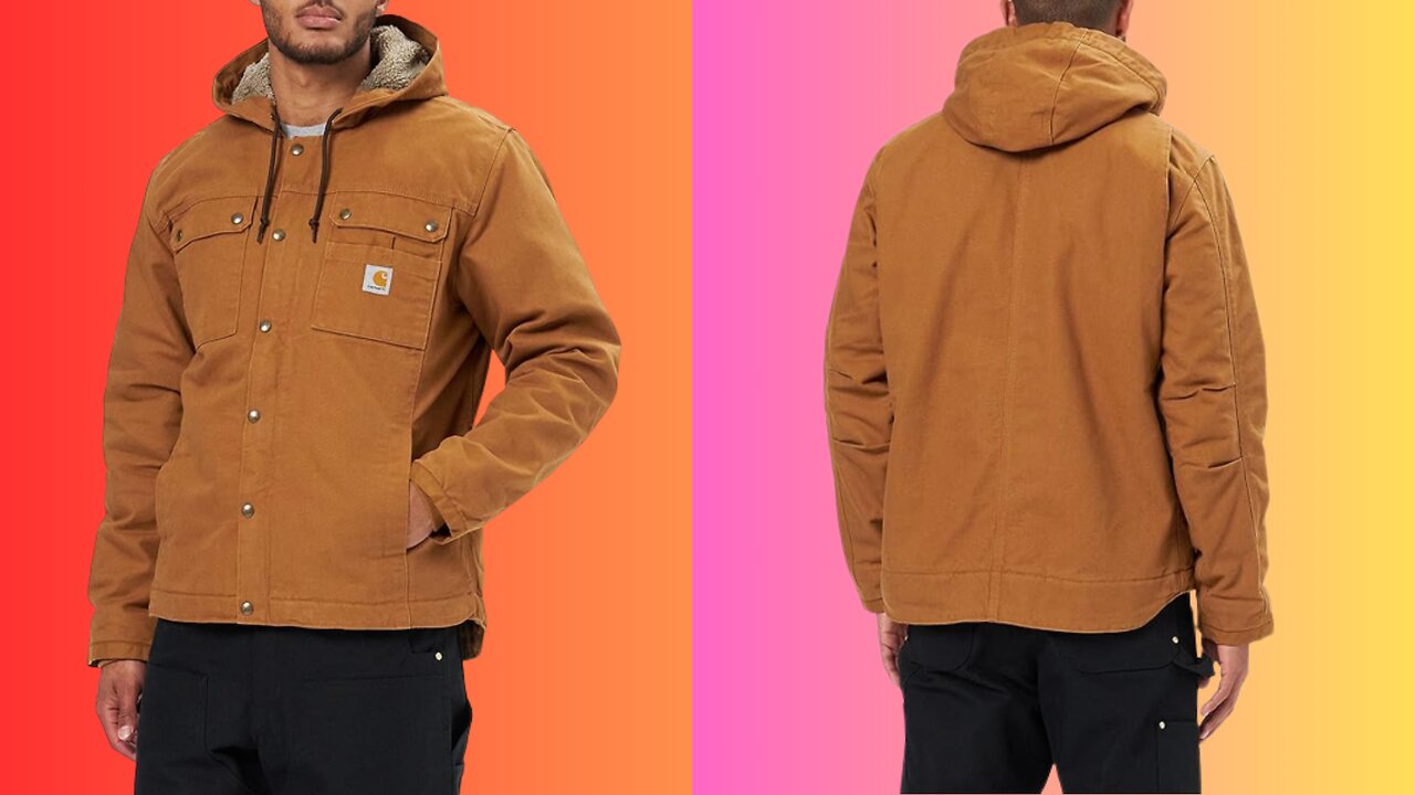 Carhartt Men's Relaxed Fit Washed Duck Sherpa-Lined Utility Jacket