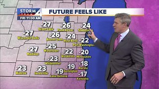 Wind chills below zero Friday