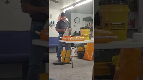 Training storing dry foods in buckets and bags