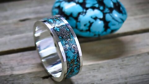 How to make a silver and turquoise inlay ring without a lathe