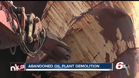 Abandoned oil plant demolition is welcome sight to neighbors