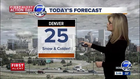 First Alert Action Day: Snow for Denver with highs in the 20s; a freezing Bronco game