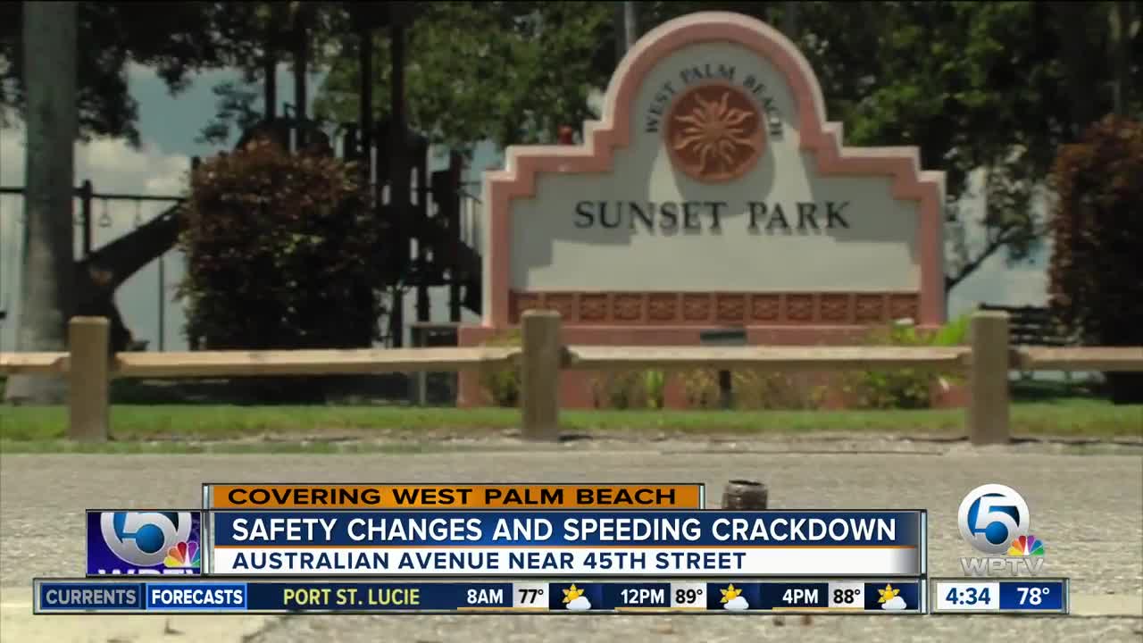 Safety changes and speeding crackdown on Australian Avenue near 45th Street in West Palm Beach