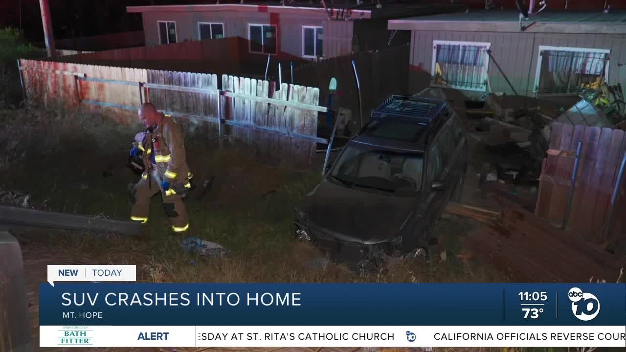 SUV crashes into Mount Hope home