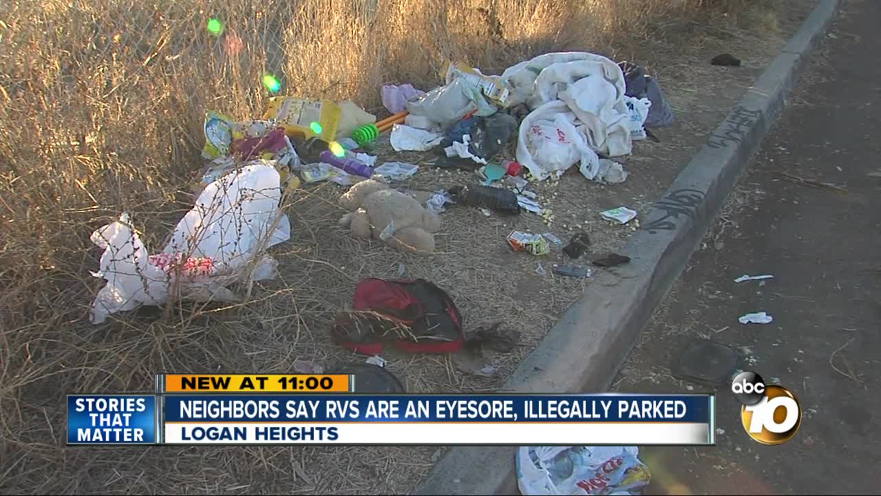 Homeless reportedly dumping trailers, trash in Logan Heights