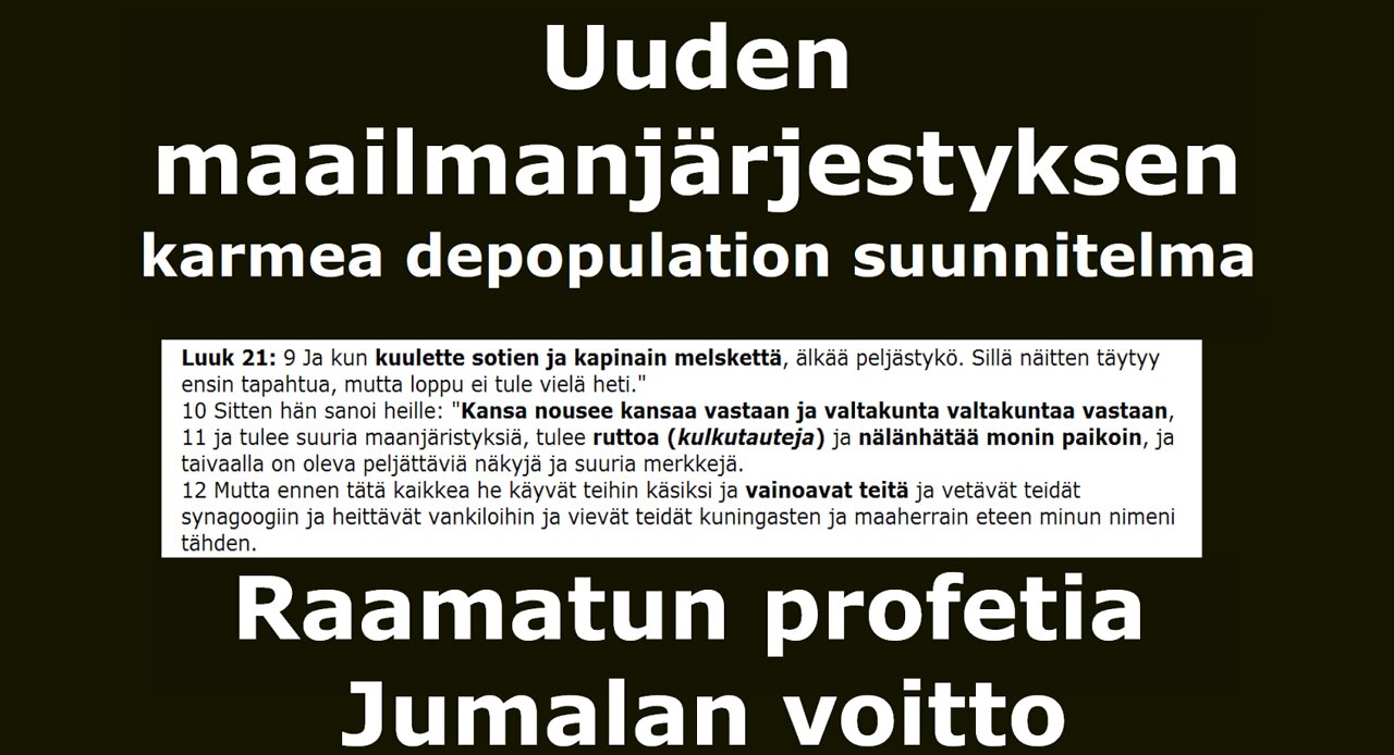 Uuden maailmanjärjestyksen karmea suunnitelma Raamatun profetia Jumalan voitto