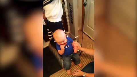 Adorable Baby Jiggles On Workout Equipment