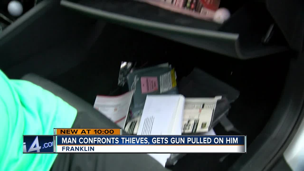 Franklin man confronts thieves rifling through his car