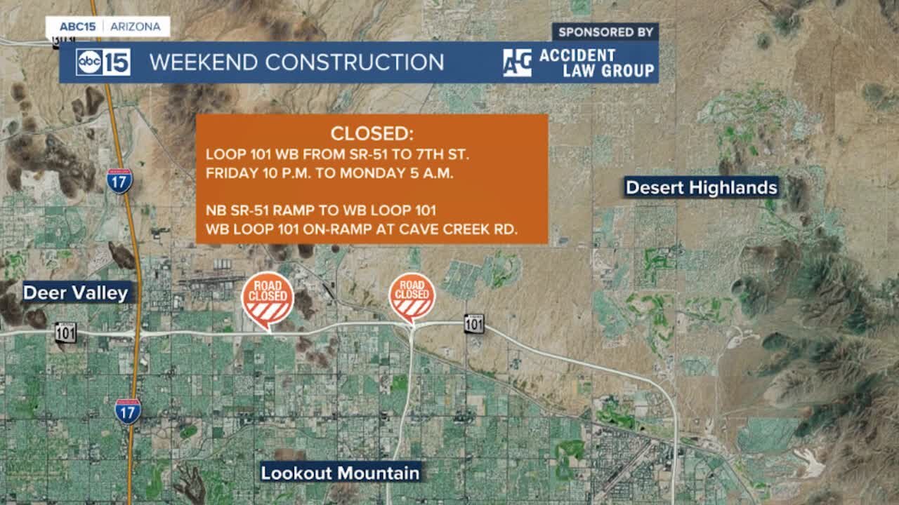 Weekend freeway construction projects in the Valley