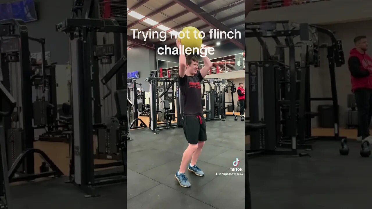 Trying not to flinch challenge #gym #fypシ #fypシ゚viral