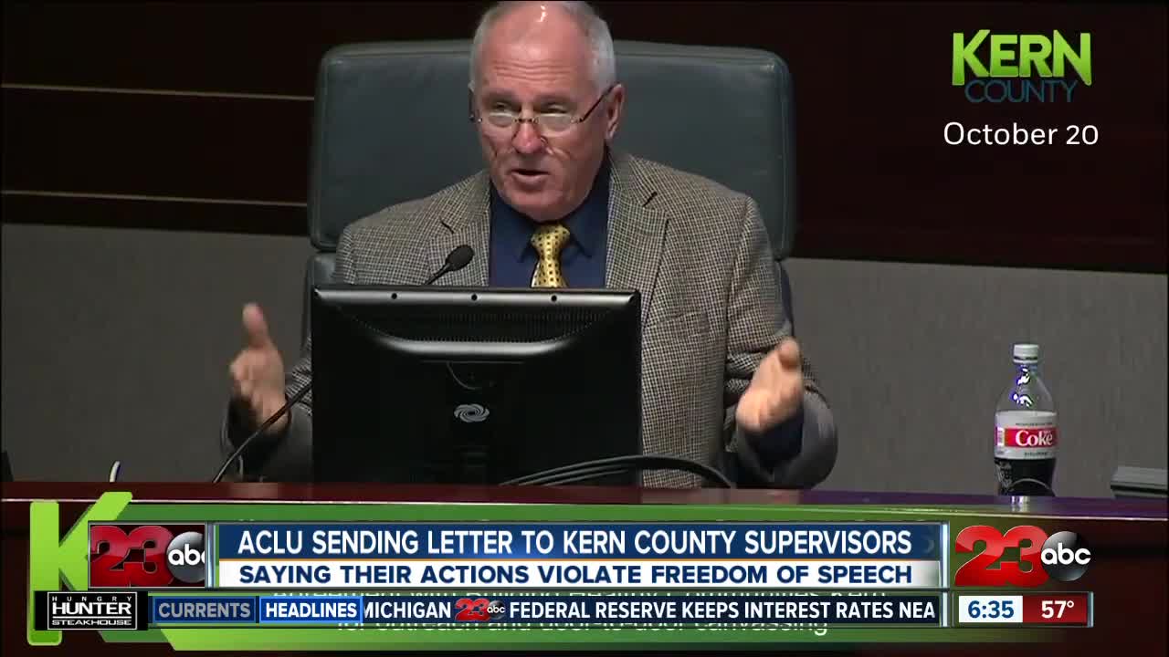 ACLU sending letter to Kern County supervisors, says actions violate First Amendment