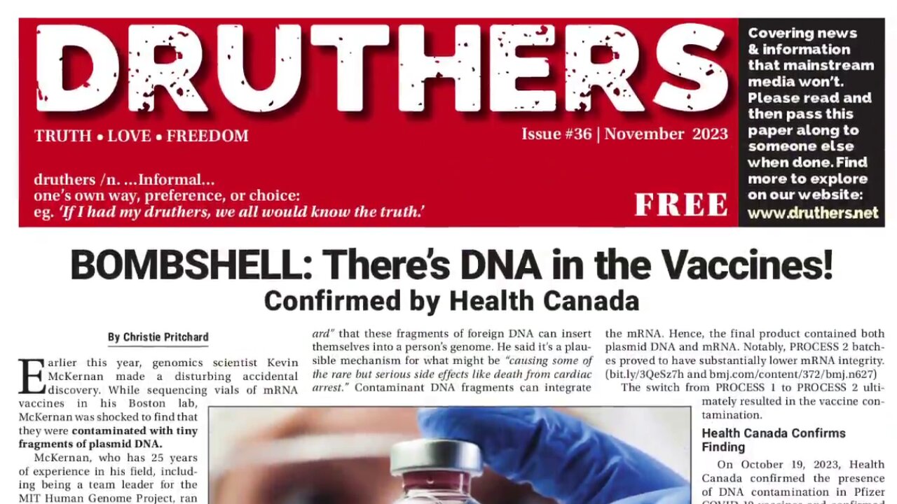 Druthers - Nov 2023 - DNA in the Vaccines - 🎵 Outlaws - Green Grass and High Tides 🎵