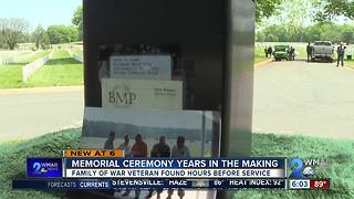 Surprise memorial ceremony years in the making