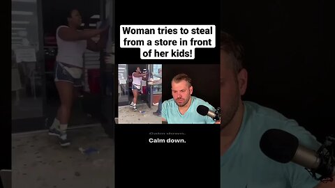 Woman tries to steal in front her kids! #shorts