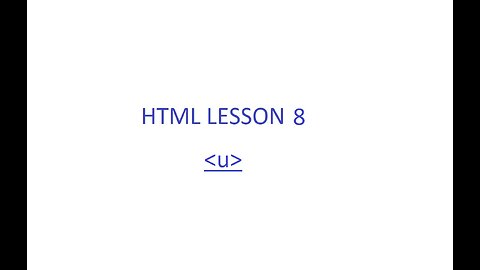 HTML Lesson 8 [Underline Tag]