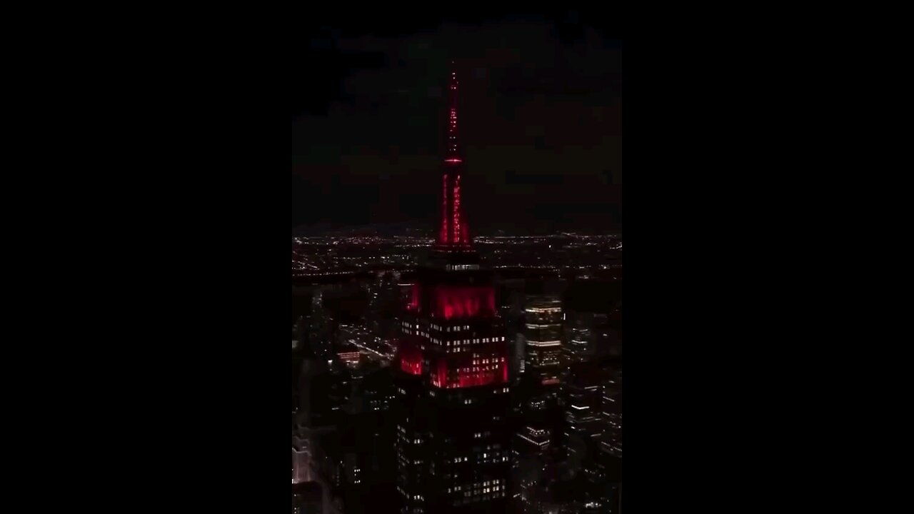 Empire State Building lit up Red!