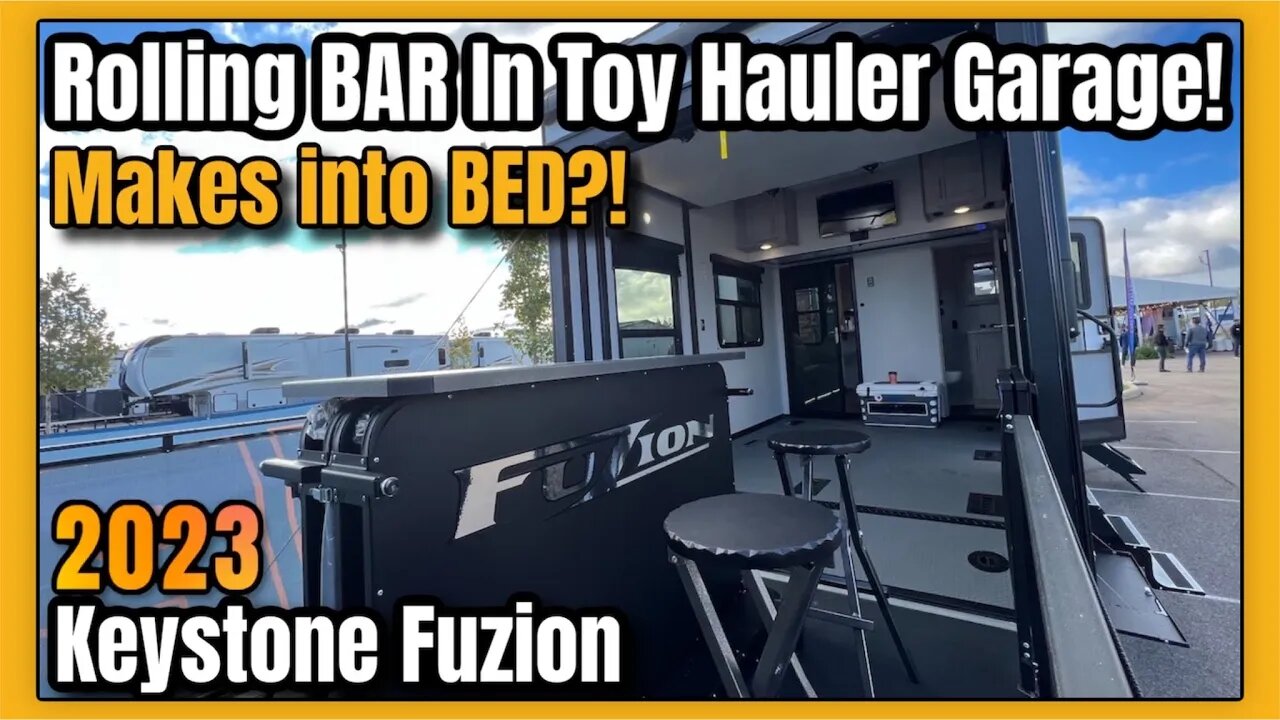 New Innovative Toy Hauler Garage Setup! 2023 Fuzion Rolling BAR/BED