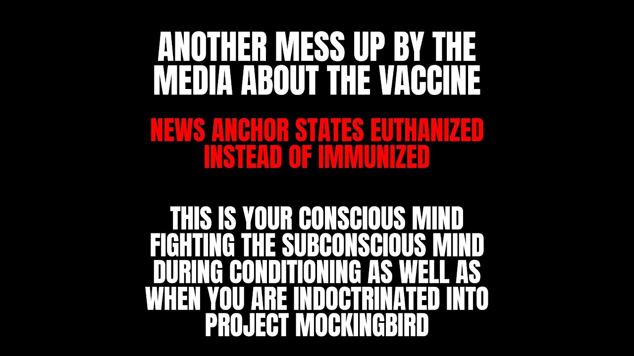 News Anchor States Euthanized Instead of Immunized