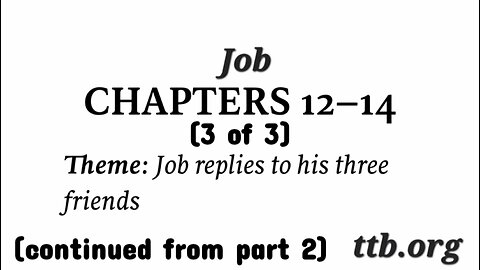 Job Chapters 12-14 (Bible Study) (3 of 3)