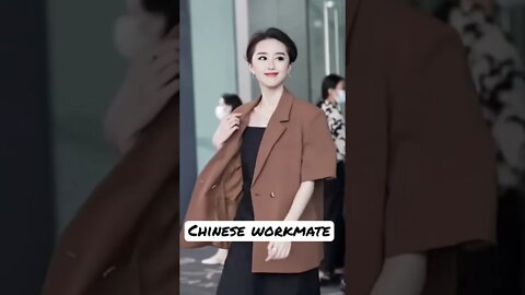 Chinese Girl Gets Off Work Ready To Go Out For Dinner