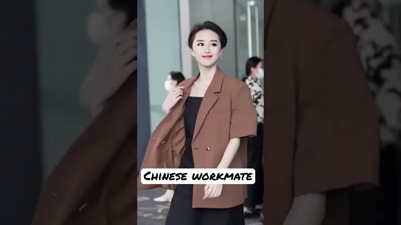 Chinese Girl Gets Off Work Ready To Go Out For Dinner