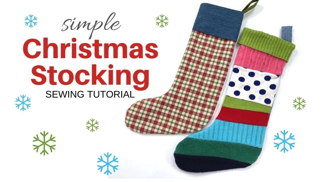 Simple CHRISTMAS STOCKING Sewing Tutorial | Lined With Contrasting Cuff