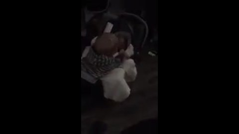 Toddler preciously welcomes home new baby sister