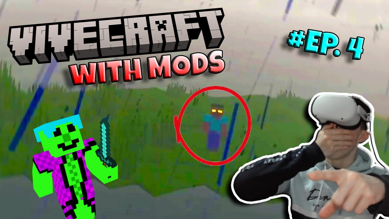 FINDING HEROBRINE IN VR MINECRAFT! - Vivecraft With Mods - Ep 4