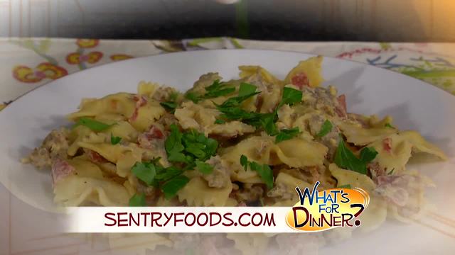 What's for Dinner? - Bow Ties with Sausage, Tomatoes and Cream