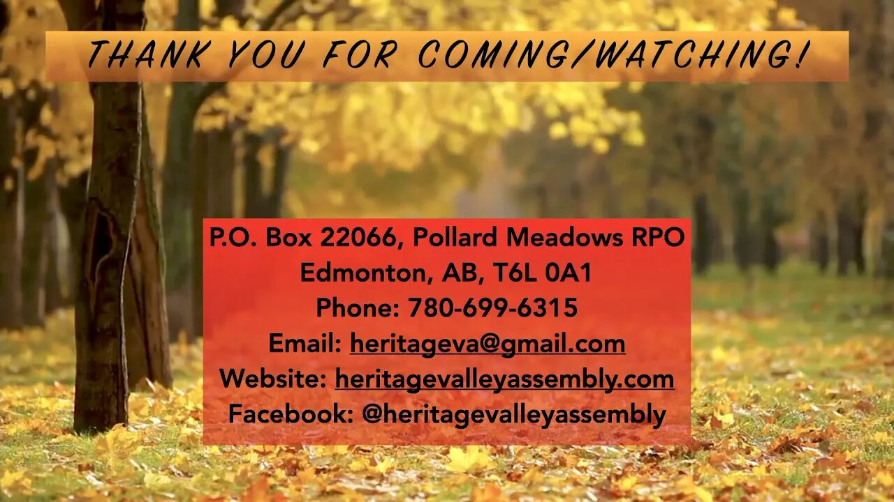 Thankful to a Sovereign God (Oct. 23, 2022)