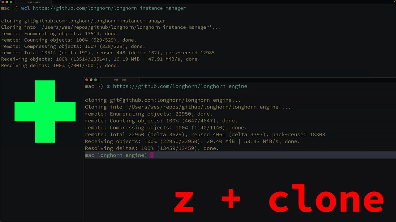 z + git clone