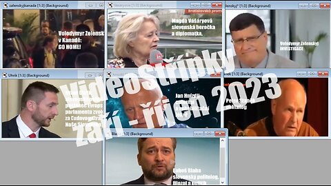 Videostřípky září - říjen 2023: Uhrík, Vašáryová, Blaha, 2x Zelenskyj, Hnízdil, Staněk