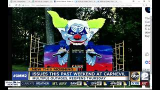 CarnEvil reopens Thursday after outages