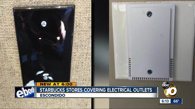 Starbucks covers electrical outlets in Escondido