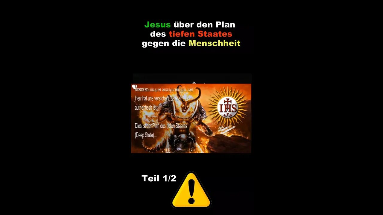 Jesus erklärt : Der Plan des tiefen Staates gegen die Menschheit Teil 1 von 2