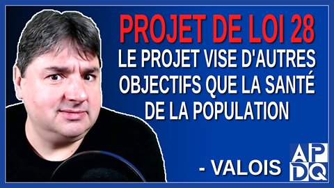 Qu'est-ce que vous voulez dire quand vous dites que le projet 28 vise d'autres objectifs?