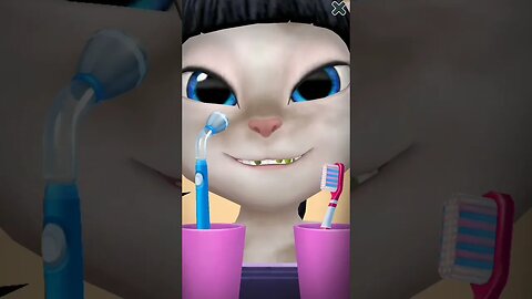 😂😂 Angela Is Brushing Her Black Teeth #513 | My Talking Angela 2 | #shorts #funwithangela 🤣😂