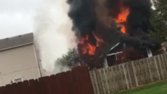 Viewer video: House explodes, catches fire in Camby, Indiana