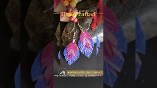 SWEETHEART, 2 inch, leather feather earrings