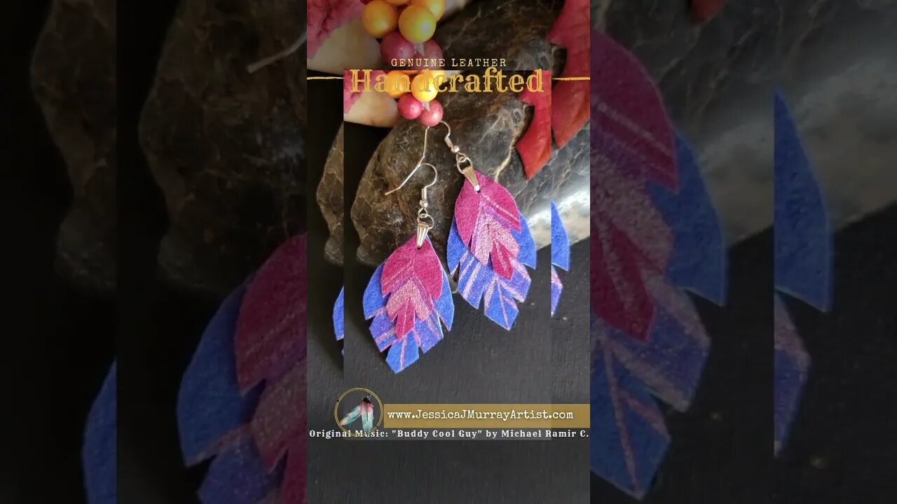 SWEETHEART, 2 inch, leather feather earrings