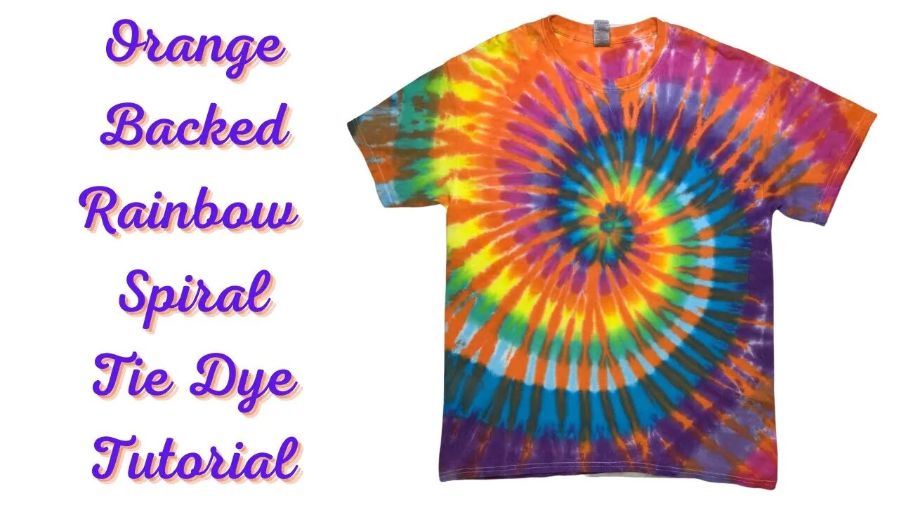 Tie-Dye Designs: Orange Backed Rainbow Spiral