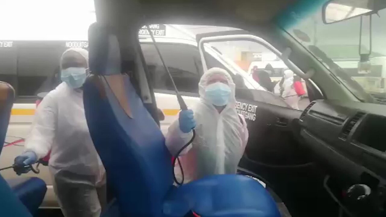 SOUTH AFRICA - Cape Town (Video) Site C Taxi Rank Disinfecting Edited Video (Ssv)