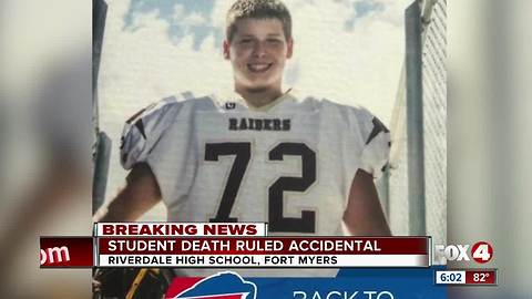 Football player's death ruled accidental